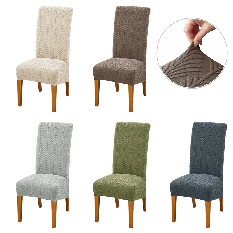 

1/2/4/6pcs Jacquard Chair Cover Stretch XL Size Long Back Dining Chair Covers for Wedding Dining Room Chairs Seat Slipcovers
