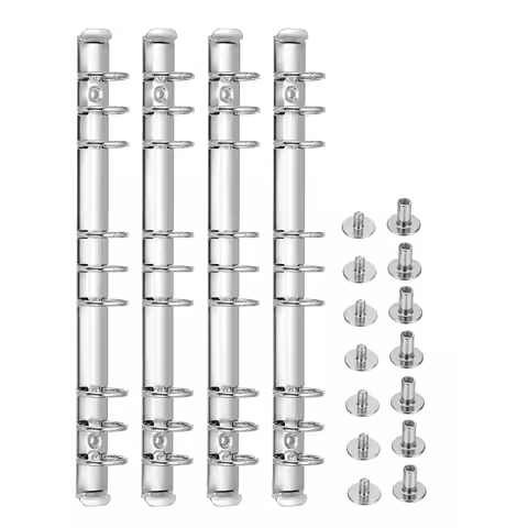 2/4Set B5 9-Hole Ring Binder Mechanisms Binder Spines Replacement for Binder Planners Notebook Metal Binder Ring Buckle Silver