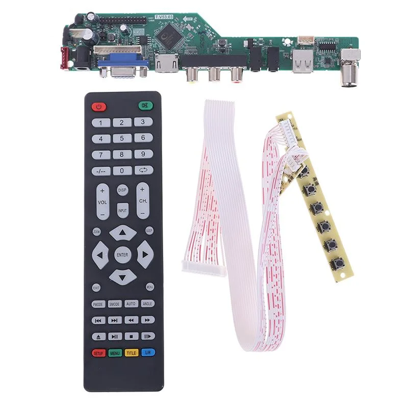 T.V53.03 Universal LCD TV Controller Driver Board V53 analog TV TV/AV/PC/HDMI/USB Media motherboard