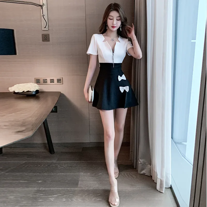 Women Work Clothes Shirt Short Skirt Suit Hotel Waiter Beauty Salon Spa Massage Nail Cafe Foot Bath Technician Overalls Uniform