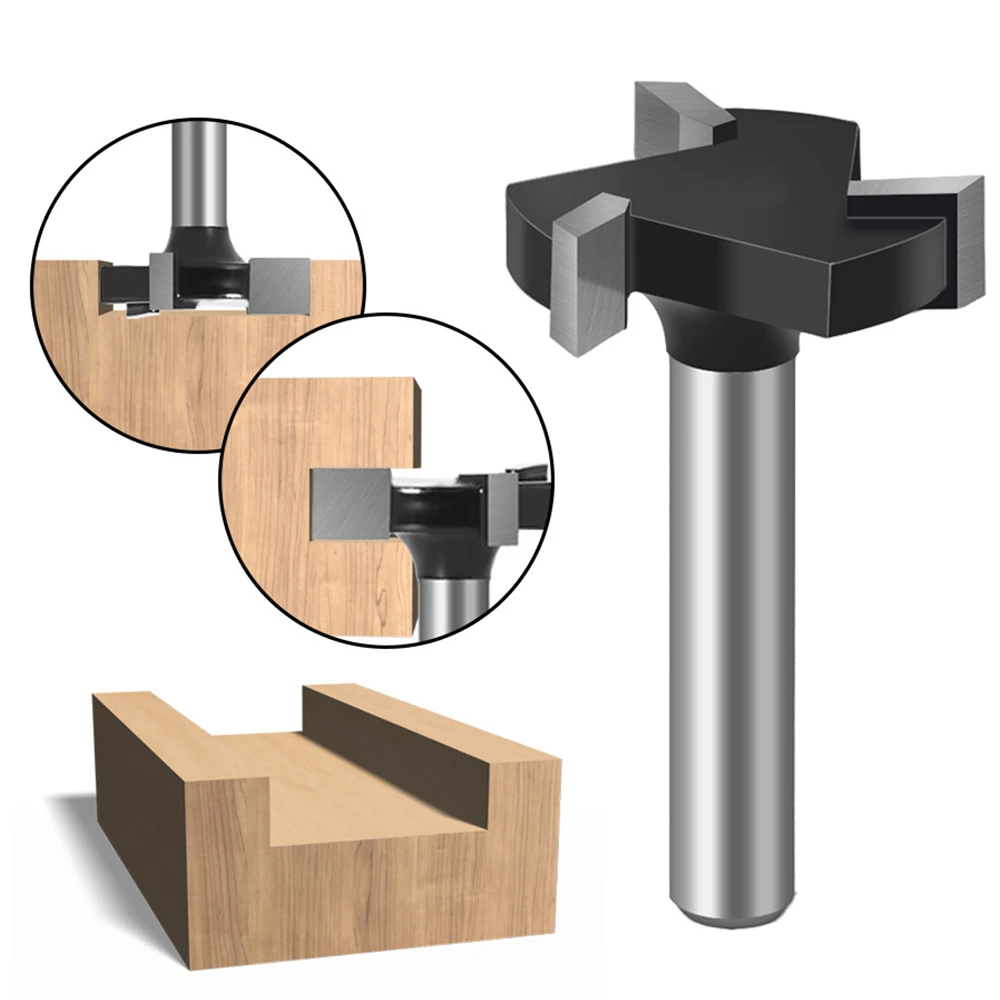 Mata Router permukaan papan Spoilboard CNC 1/4 inci, mata profil perata pelat karbida sisipan kayu 2 inci