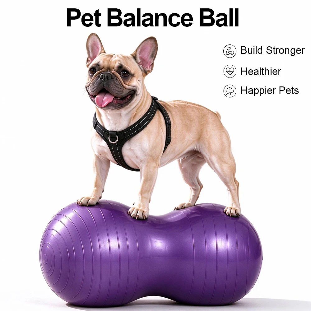 Pet Peanut Yoga Ball PVC Anti-slip Explosion-proof Core Stability Rehabilitation Training for Dogs Home Gym
