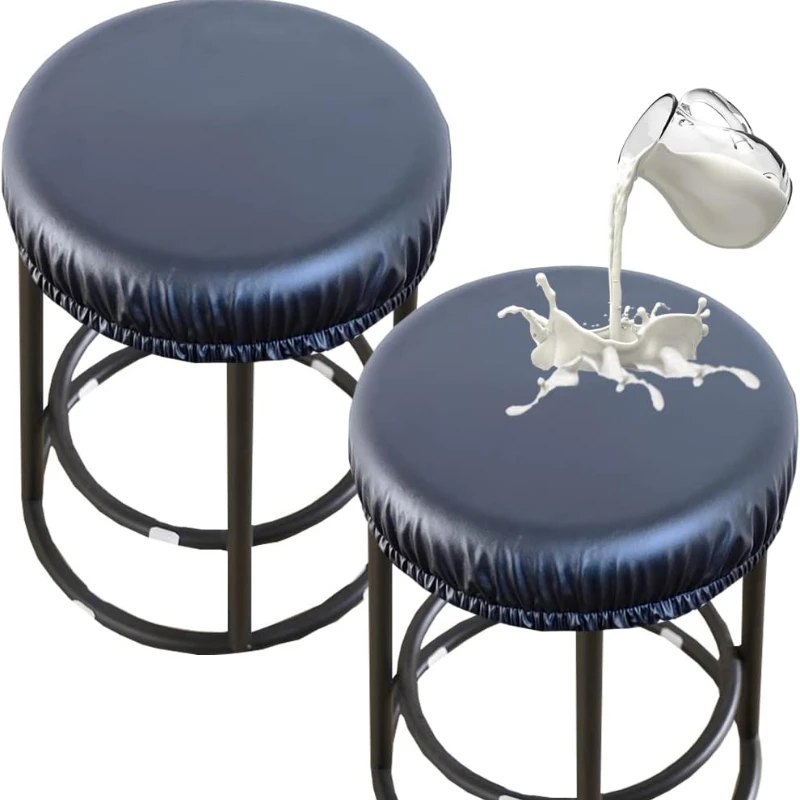 

Stretch PU Round Bar Stool Covers Waterproof Round Bar Stool Seat Covers Bar Chair Covers Washable