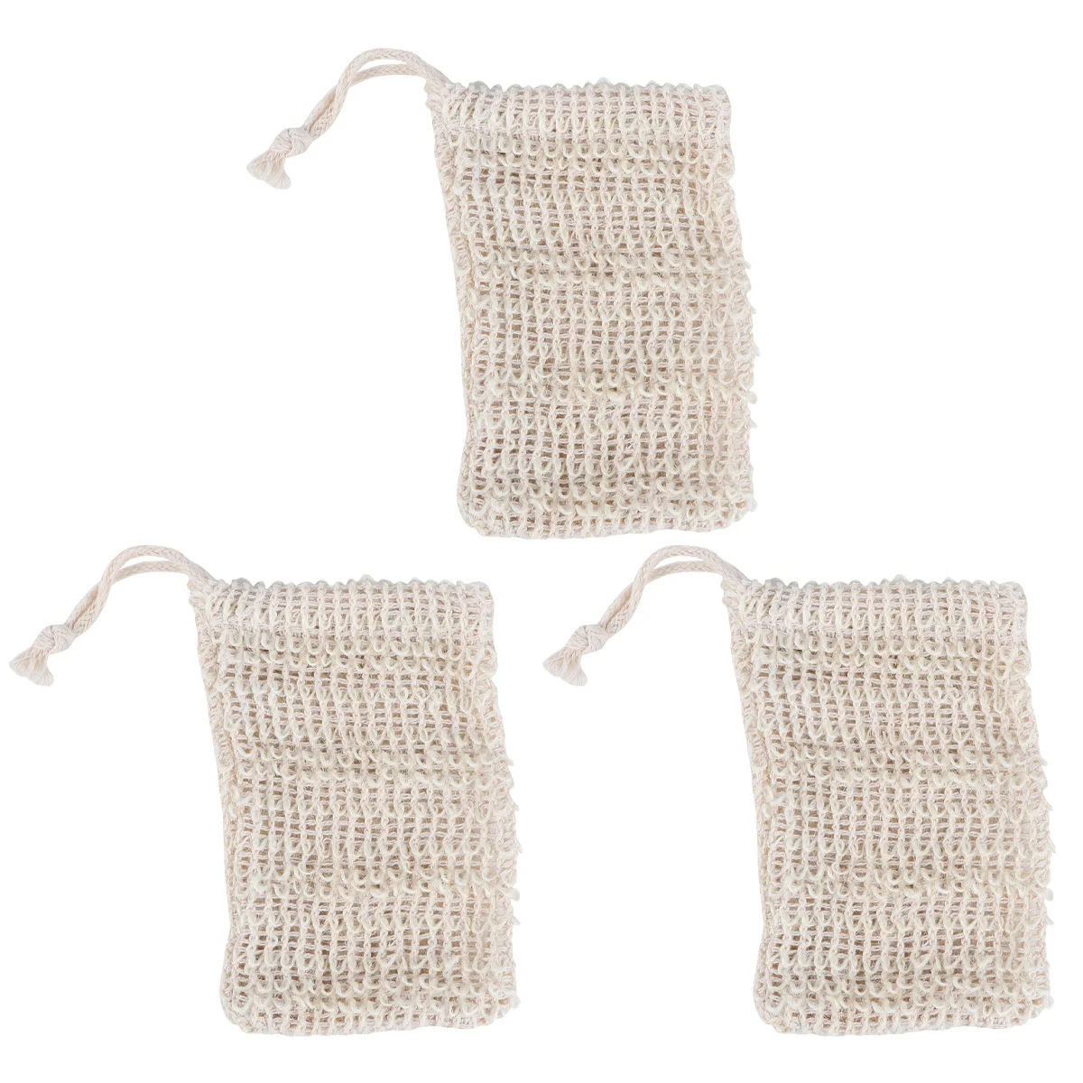 3 قطعة صابون السيزال الطبيعي صافي حقيبة معلقة الحقيبة الرباط إغلاق عالية امتصاص صانع فقاعات حامل الصابون لتنظيف مسام الوجه #6