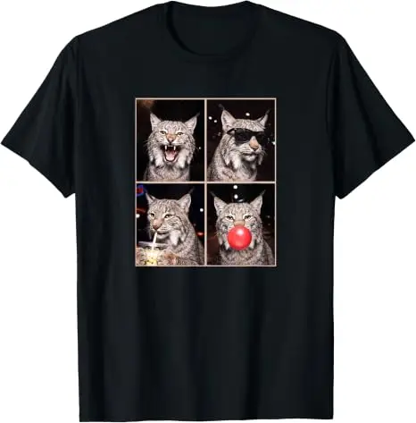 Y2K Katze Tiger Luchs Lustiges Luchs-T-Shirt Humor Niedlicher Tierdruck Grafik Damen Herren Kleidung Baumwolle Mode Streetwear Persönlichkeit – Detail 10
