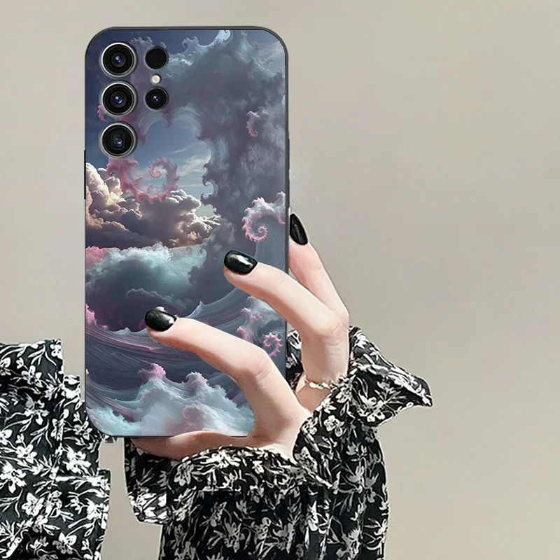 For Samsung S25 Ultra A16 4 g 5 G Galaxy S25PRO A06 TPU Black Soft Phone Case Personalized Creative Pattern Wave Series Cover image 2