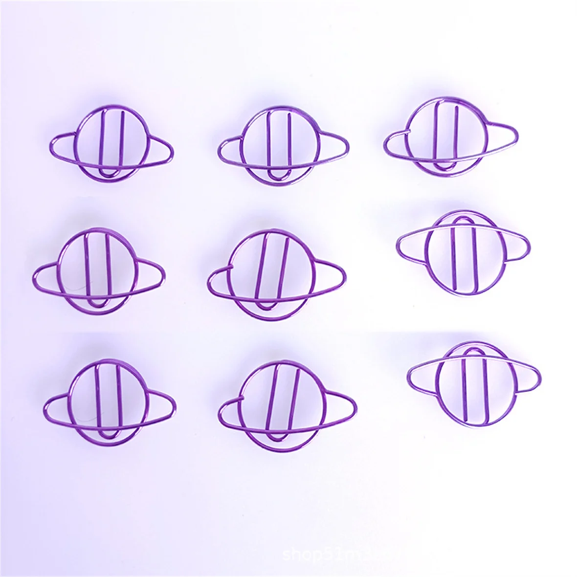 20PCS Purple Planet Paper Clips Creative Paper Clips Cartoon Paper Clips Shaped Paper Clips Alien Paper Clips