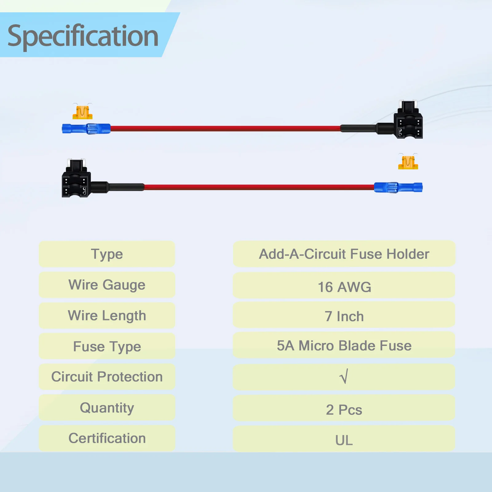 2Pcs Low Profile Add a Circuit Fuse Tap 12V APS Micro Automotive Car Fuse Holder Adapter Connector for Tractor Motorcycle Truck