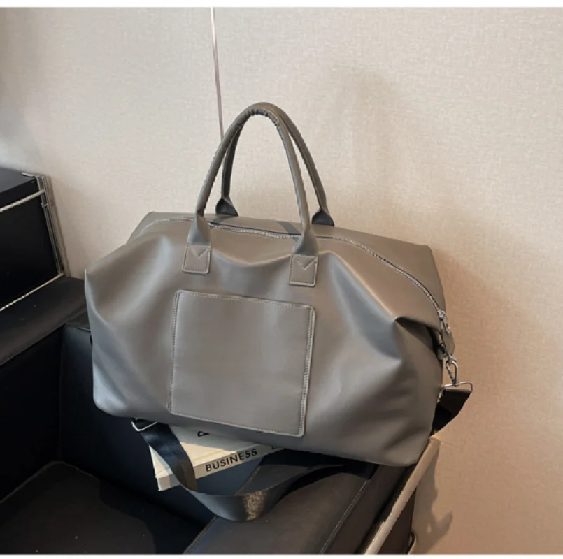 New Korean Fashion High Quality Leather Travel Handbag Men Women's Large Capacity Business Totes Shoulder Bags Shopping Bag
