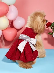 Dog TuTu Dress for Small Dogs Clothes Puppy Premium Princess Dress with Bow Party Doggie Pet Elegant Costume Apparel for Dogs