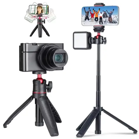 Mini Extendable Desktop Tripod Handle Grip Stand Flexible Ballhead 1/4 Inch Screw Extend Mount For Action Camera GoPro Insta360