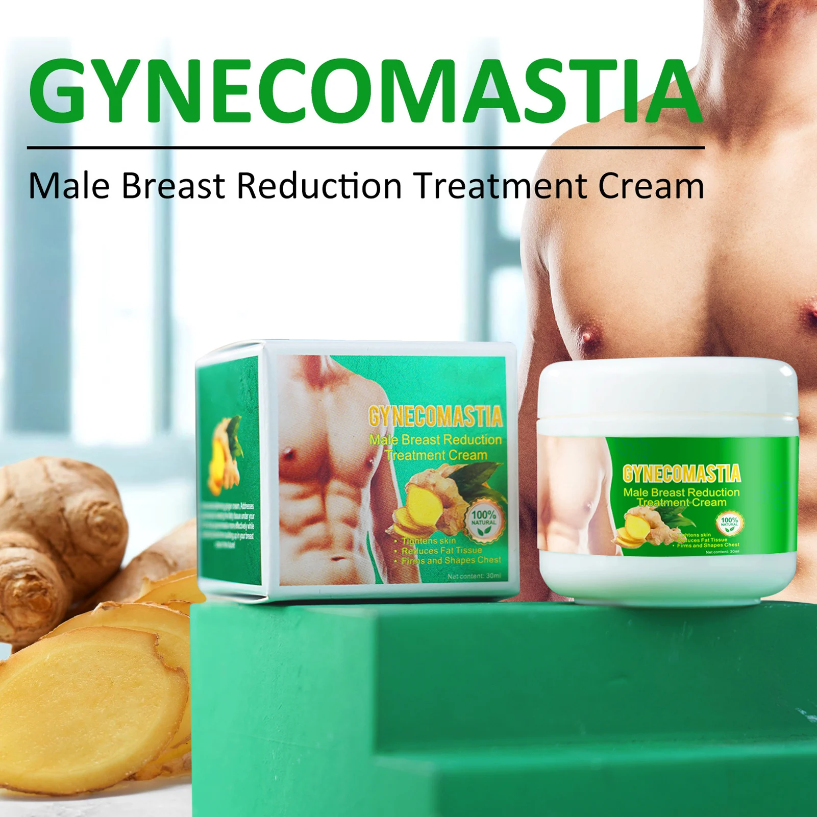 Gynecomastia Tightening Ginger Cream Male Chest Firming Cream Ginger Skin Tightening Cream Body Gel For Men Women