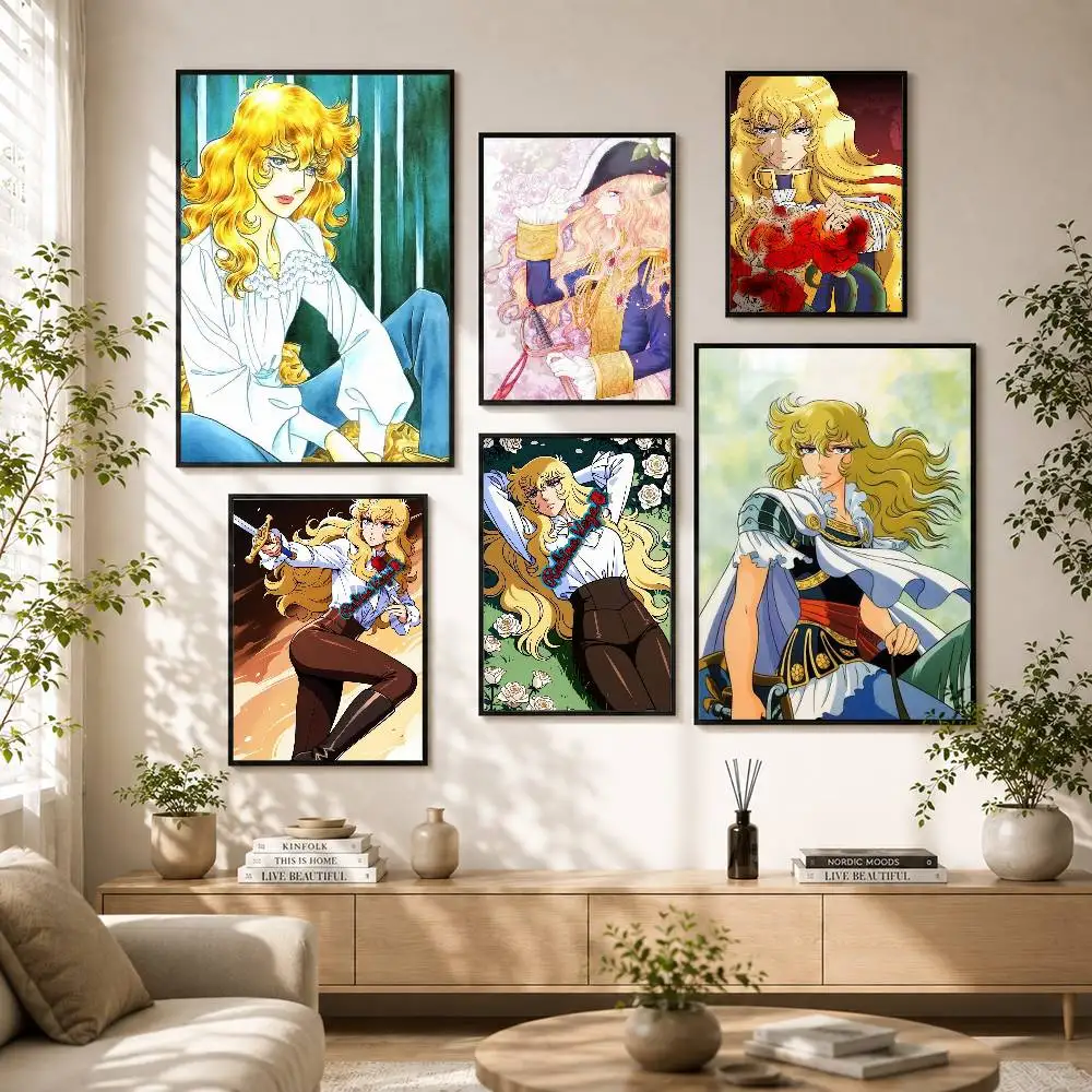 Rose of V-Versailles Lady Oscar Poster Versatile HD Waterproof Wall Art Self-Adhesive Decor for Any Space Ideal Gift