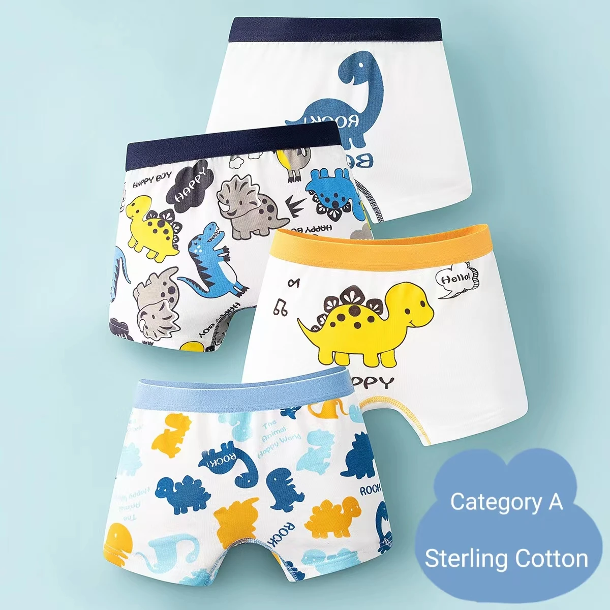 Children's Pants 4-Pack Cotton Boxer Shorts Boys Boxer A Cotton Baby Pants Toddler Pants Underwear Shorts Boys Junior Shorts