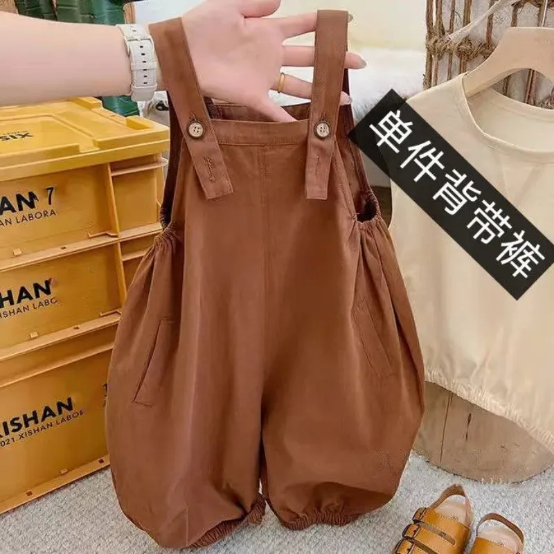 Boys and Girls Strap Pants Spring/Summer Thin Edition Children's Baby Cotton Loose Pants