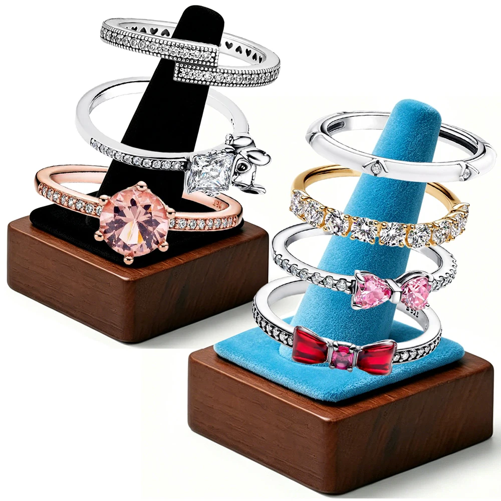 2026 New 925 Silver Sparkling Pink Bow Princess Crown Dropping Glue Wrong Circle Exquisite DIY Charm Jewelry Ring Display Tool