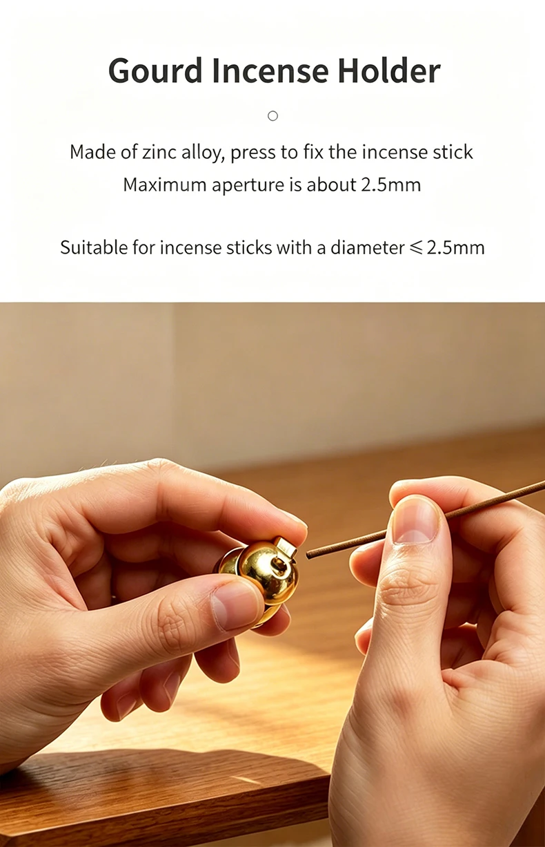 Doppelglas-Räucherstäbchenhalter in Kürbisform mit Glas-Aschefänger für Meditation, Yoga und Spa – Detail 5