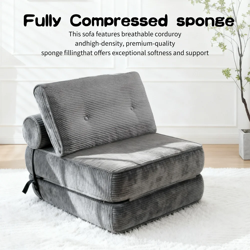 سرير أريكة ضغط مفرغ مقاس 63 بوصة، مرتبة نوم قابلة للطي لغرفة المعيشة والمكتب المنزلي وسرير الضيوف والشقة