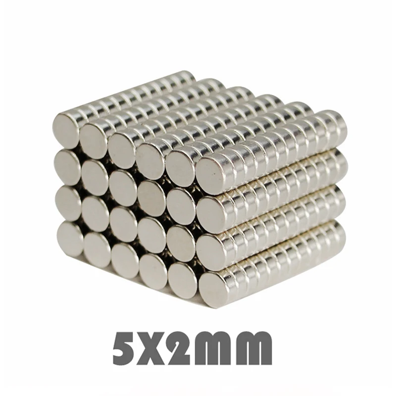 100Pcs 5x2mm Neodymium Magnet Super powerful neodymium magnets Small Round Magnetic Magnets Disc 5mm x 2mm Imanes Aimant