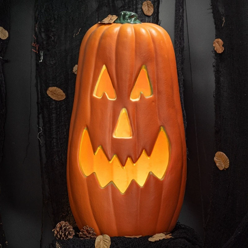 

Pumpkin lanterns Halloween decorations hollow luminous props theme park outdoor scene arrangement large pumpkin ornament