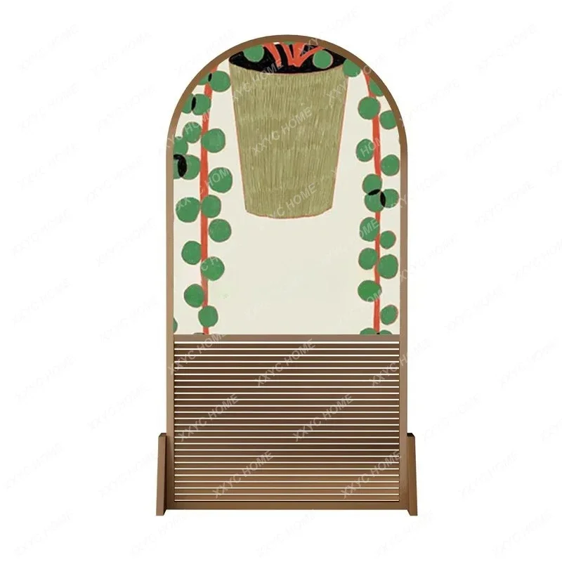 medieval potted plant screen partition living room bedroom porch cover office homestay solid wood fence seat screen