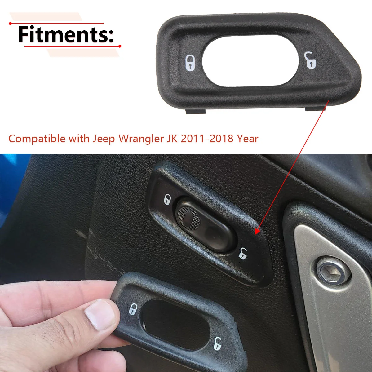 Auto Haustür schloss Schalter Lünette für Jeep Wrangler jk 2011 2012 2013 2014 2015 2016 2017 2018 68185910aa – Detail 15