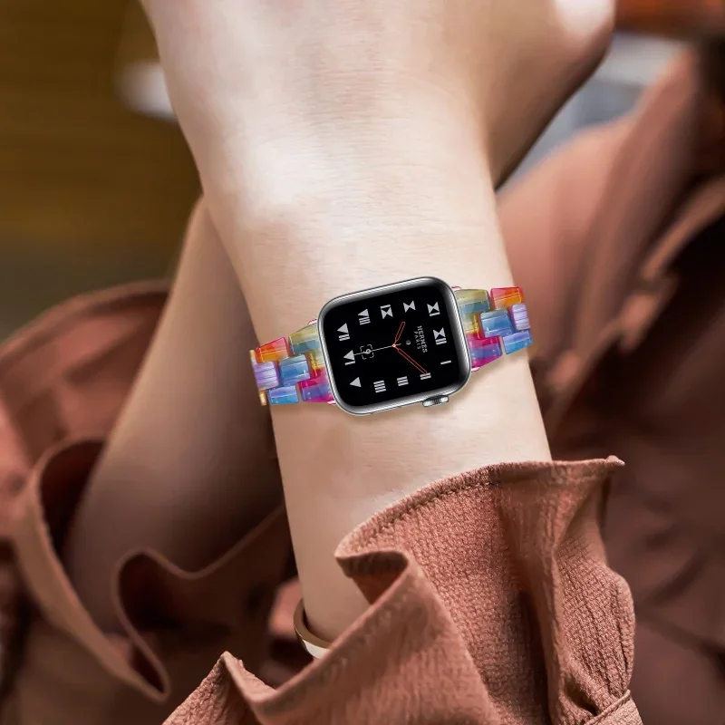 حزام راتينج لشريط أبل ، حلقة ساعة نسائية شفافة ، ، iWatch 6 ، SE ، السلسلة 5 ، 4 ، 3 ، 2 ، 38 ، 44 ، 40 ، 42