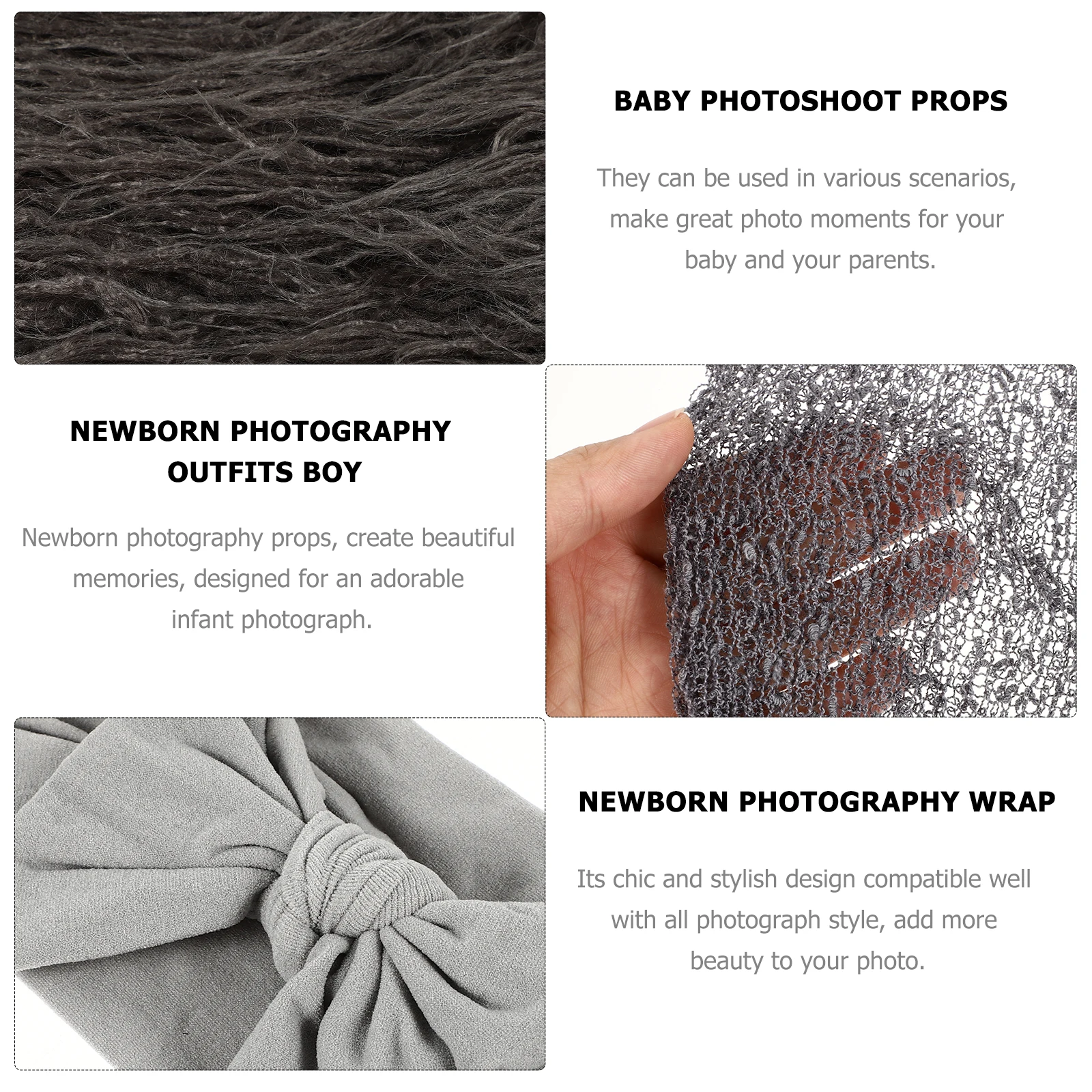 

1 Set Newborn Photography Props Swaddle Wrap Headband Blanket Baby Photo Studio Accessories Cute Outfits Boy Girl Home Studio