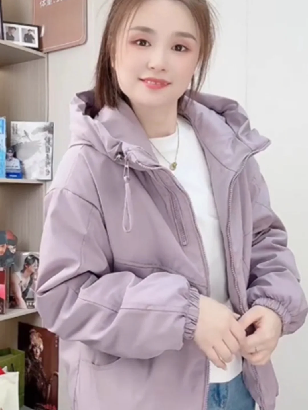 Korean Japanese High-End Thiened Windproof Jaet Women's plus Size Loose Faionable Hood Thi Outerwear Cotton Trendy