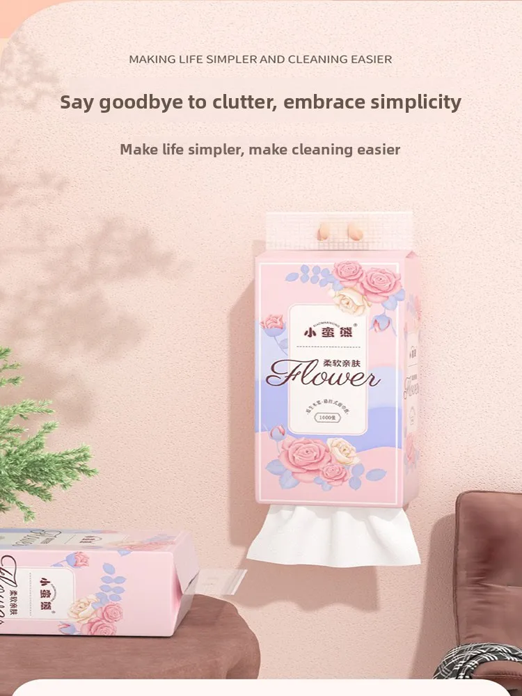 Porta carta igienica da appendere con struttura in legno, montato a parete, scatola per fazzoletti da bagno per la casa, design piccolo e simpatico orso