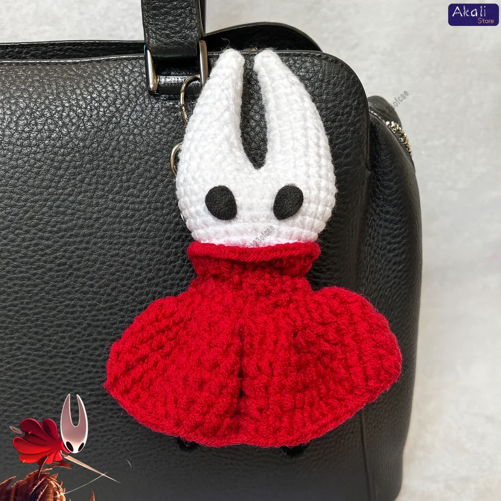 Gantungan Kunci Hollow Knight 2 Hornet Buatan Tangan, Aksesoris Tas Rajut Lucu, Liontin Jubah Merah, Hadiah untuk Gamer, Aksesoris Anime, Dekorasi Lucu