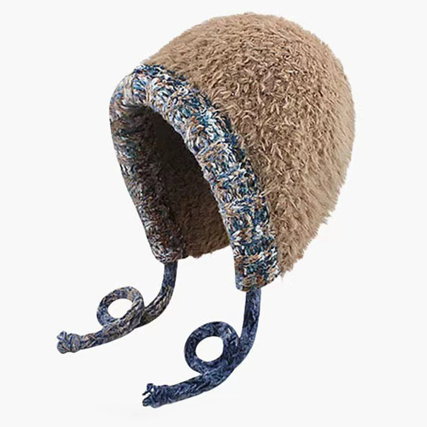 Chapeaux de protection des oreilles en tricot en peluche coloré pour femmes, bonnet chaud coupe-vent, bonnet à rabats d'oreille, chapeau à capuche, extérieur, hiver, mode, 1 pièce