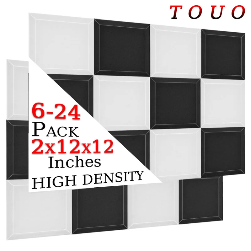 

TOUO Acoustic Foam 6/12/24 Pcs Sound Absorbing Panel Studio Acoustic Treatment Home High Density Wall Soundproofing Decoration