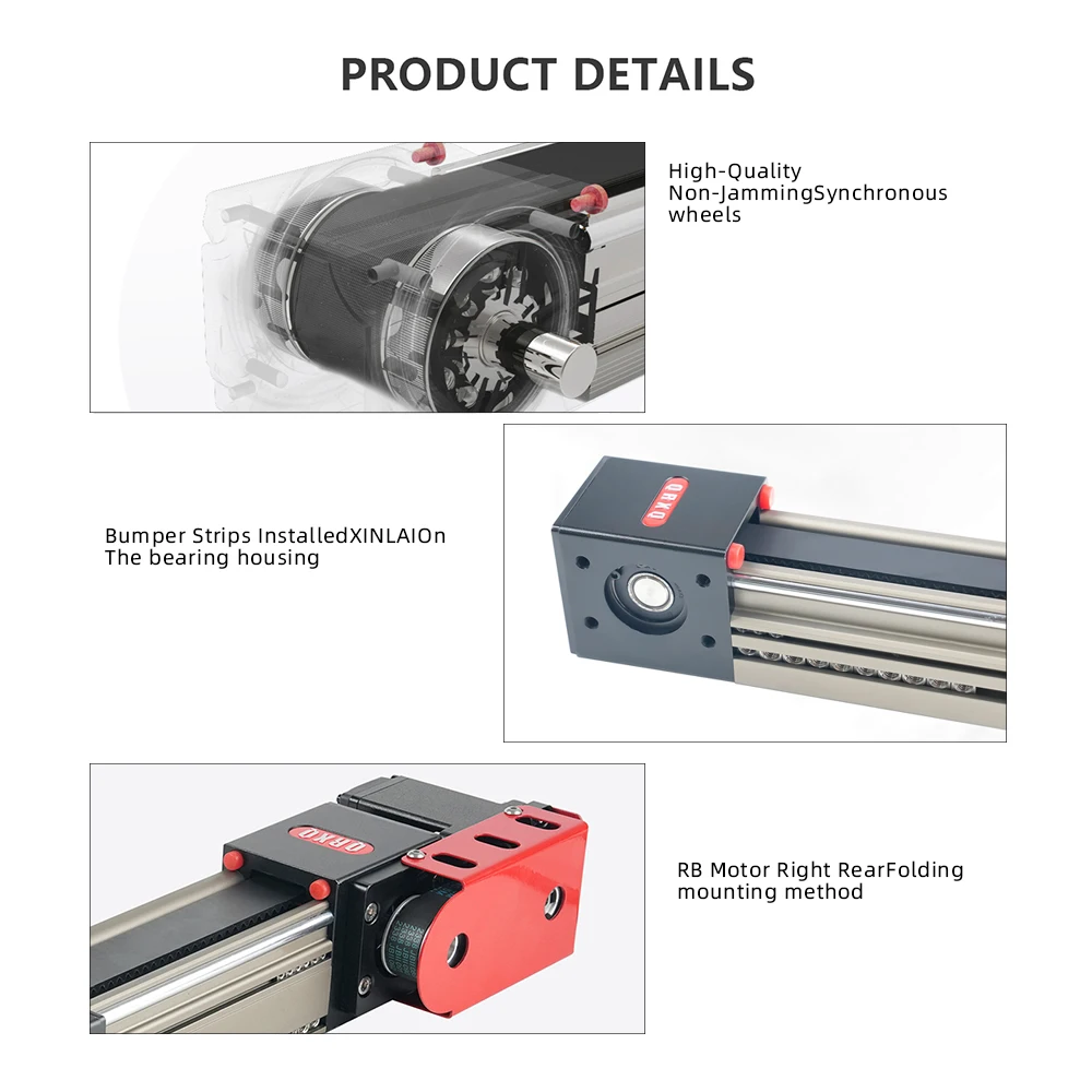 RXP45XYZ-L XYZ Gantry High Speed Low Noise Guide Double Rail Belt Drive Precision CNC Linear Actuator Linear Guide