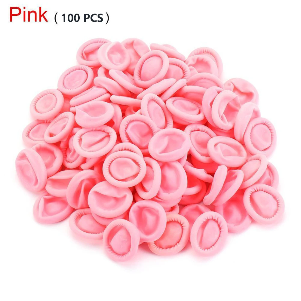 Rubber Gloves Finger Cots Electronic Fingertip Industrial Jewelry Cleaning Latex Nail Art Protection Gloves 100 Pcs