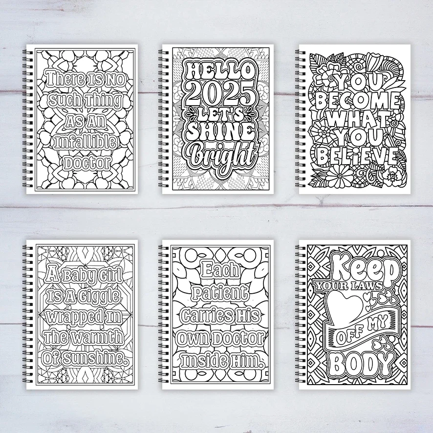 Adult Quotes Coloring Book - 8.3x 11.2 Inch 22 Page Coloring Book - Helps Reduce Stress and Ease Emotions