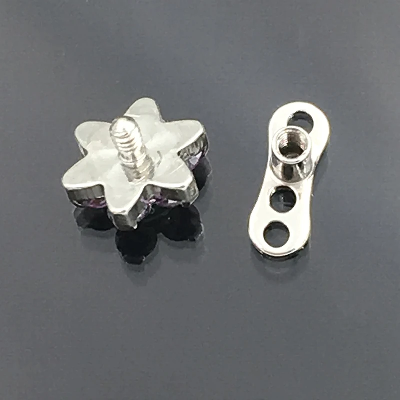 1Pc G23 Titanium & Opal Gem Micro Dermal Anchor Top Dermal Skin Diver Surface Piercings Hide Top Gauges jewelled body jewelry