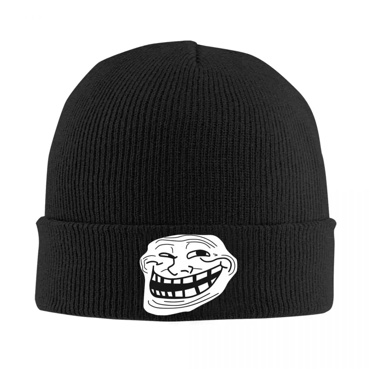 Rage Comic Trollfac Beanie Hats Funny Anime Bonnet Hats Unisex Adult Vintage Outdoor Skullies Beanies Winter Head Wrap Caps