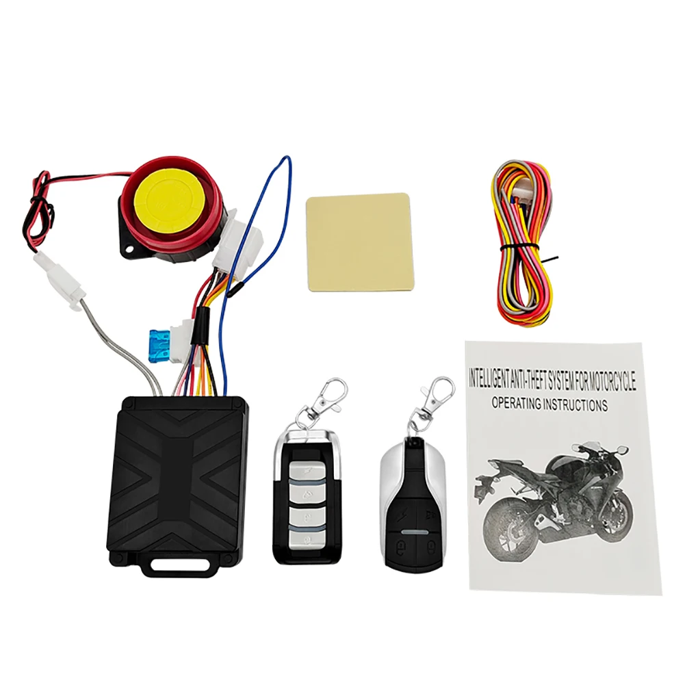 

Motorcycle Alarm System 12V 125dB Anti-Theft One Way Alarm System with Remote Engine Start for Motorcycle Scooter with 2 Remotes