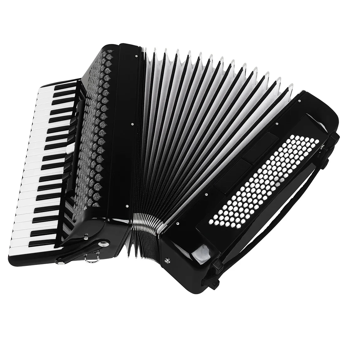 Kids 41-Key Accordion Beginner Musical Instrument with 120 Bass Black Triple Spring Keyboard Christmas Gift