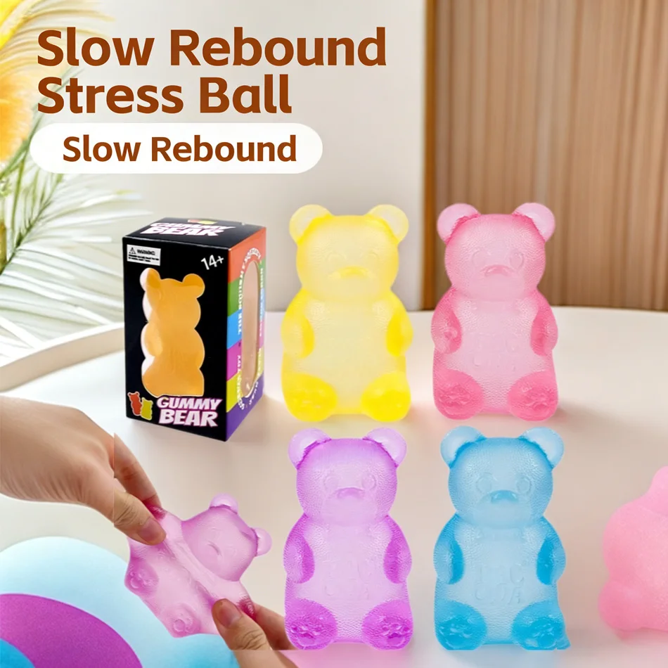 Kleiner Bär Maltose-Quetschball zur Stresslinderung Buntes Sensorisches Spielzeug Kreative Schreibtischdekoration Stressabbau-Puppe Squeeze-Fidget-Spielzeug