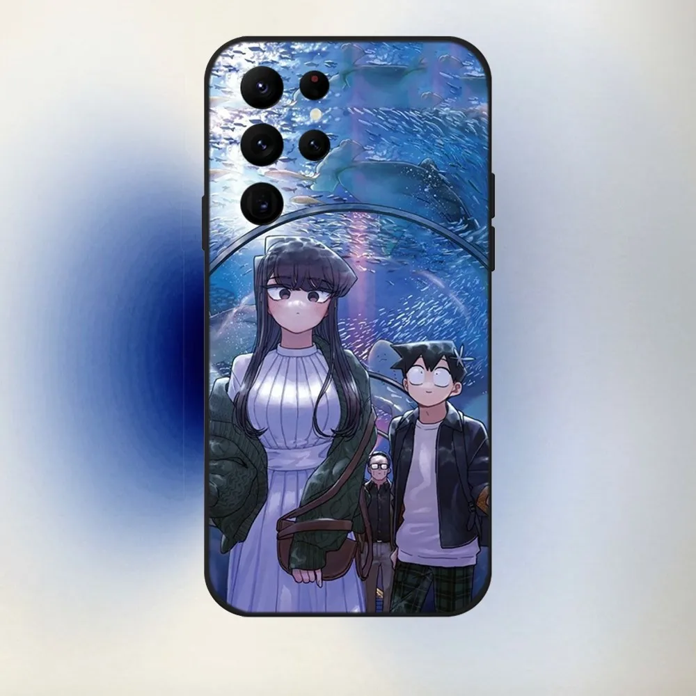 Anime K-Komi Shouko Phone Case For Samsung S24,23,22,30,21,10,9,Ultra,Plus,Lite,FE,5G Black Soft Case