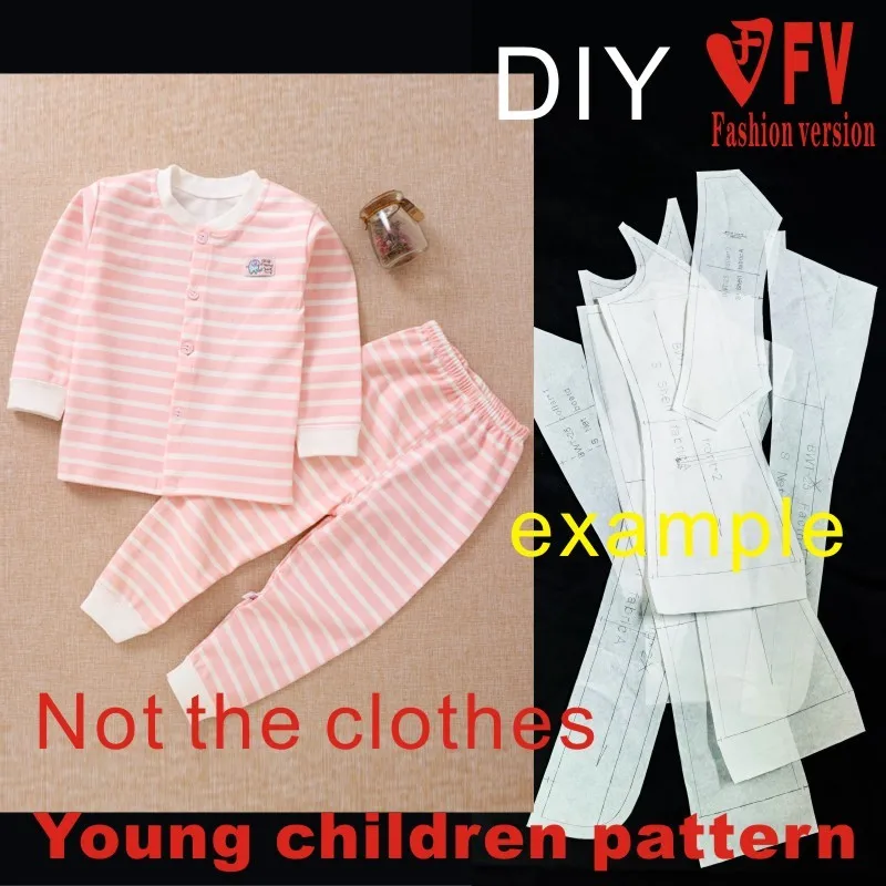 Sewing paper pattern for infants pure cotton cardigan set structure drawing 1:1 clothing physical paper pattern CXB4