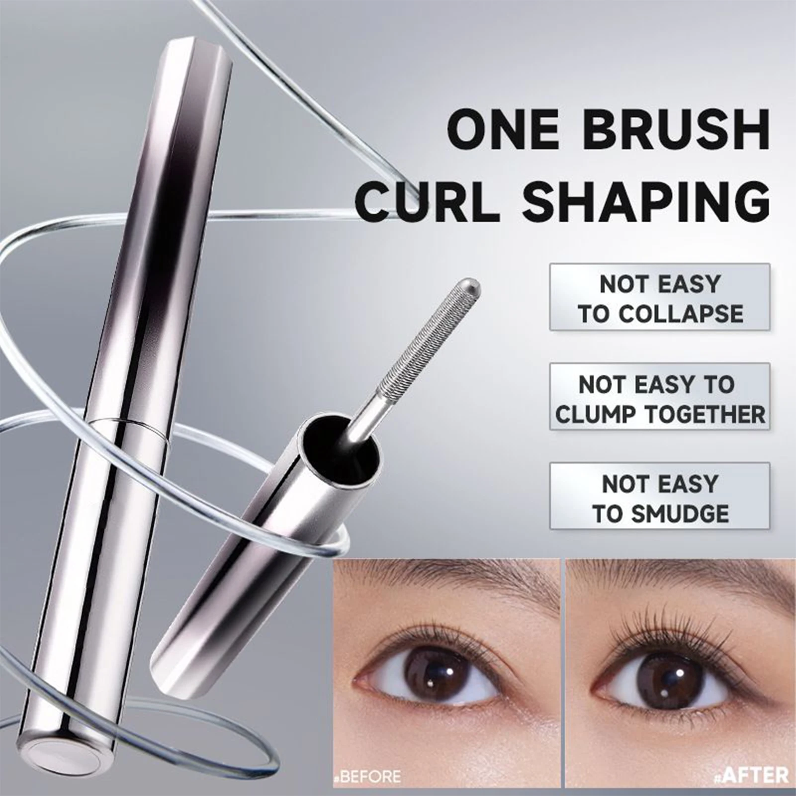 Máscara de pestañas imprimación impermeable máscara para alargar pestañas máscara transparente alargamiento y levantamiento de pestañas imprimación