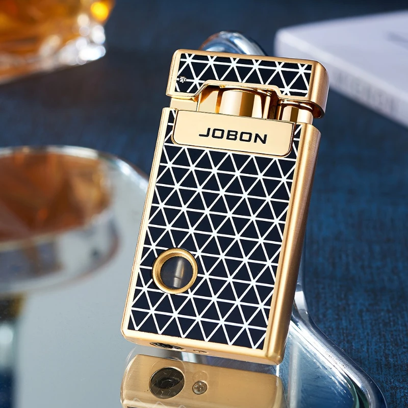 JOBON New Metal Open Flame Direct-rush Dual-fire Switching aufblasbares Feuerzeug mit visueller Dispersion, Werbegeschenkfeuerzeug
