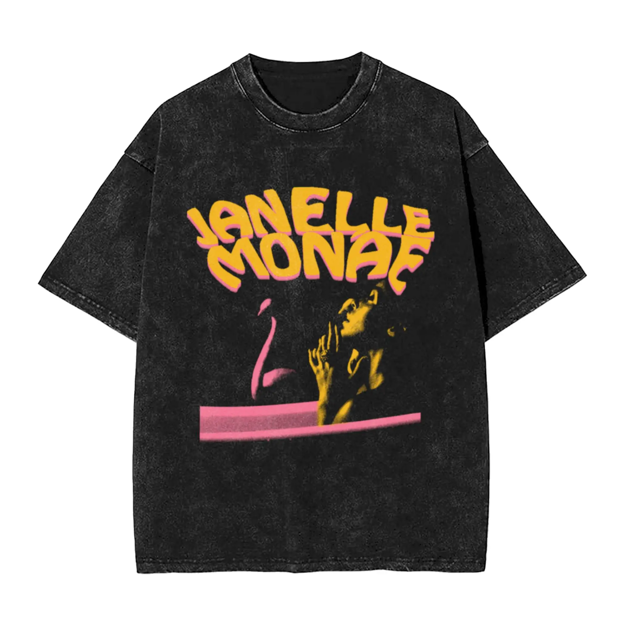 Grunge Pink And Yellow Typography Pop Unique Chic A Vintage Oversized Cotton Unisex T-Shirts