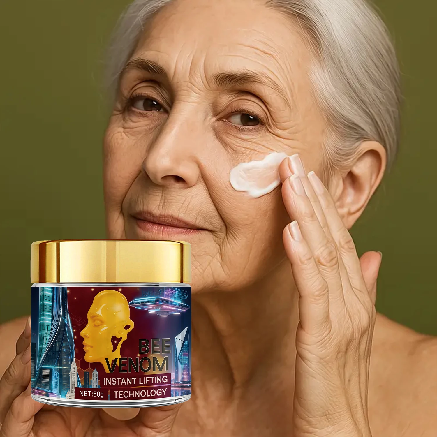 Bee Venom Instant Lifting Cream mit Retinol und Arbutin – feuchtigkeitsspendende und straffende Gesichtscreme für selbstbewusste, weiche Haut