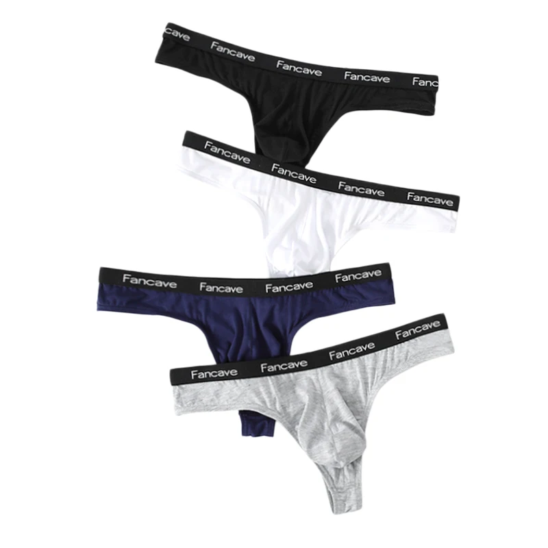Fancave Men's Sexy Thong Underwear, Fashionable Bikini, Breathable U-Convex One-Line Briefs