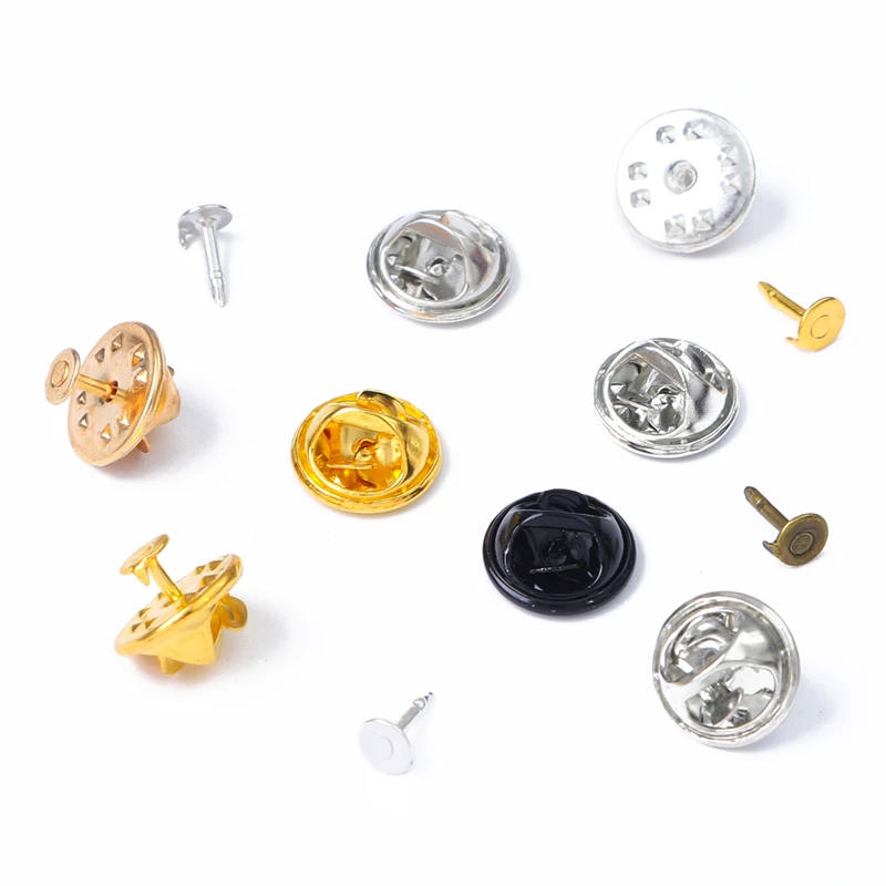 30set Metal Blank Brooch Base Holder Butterfly Pins Badge Clasps Nail Tie Back Tack Lapel Buckle Settings For Diy Jewelry Making