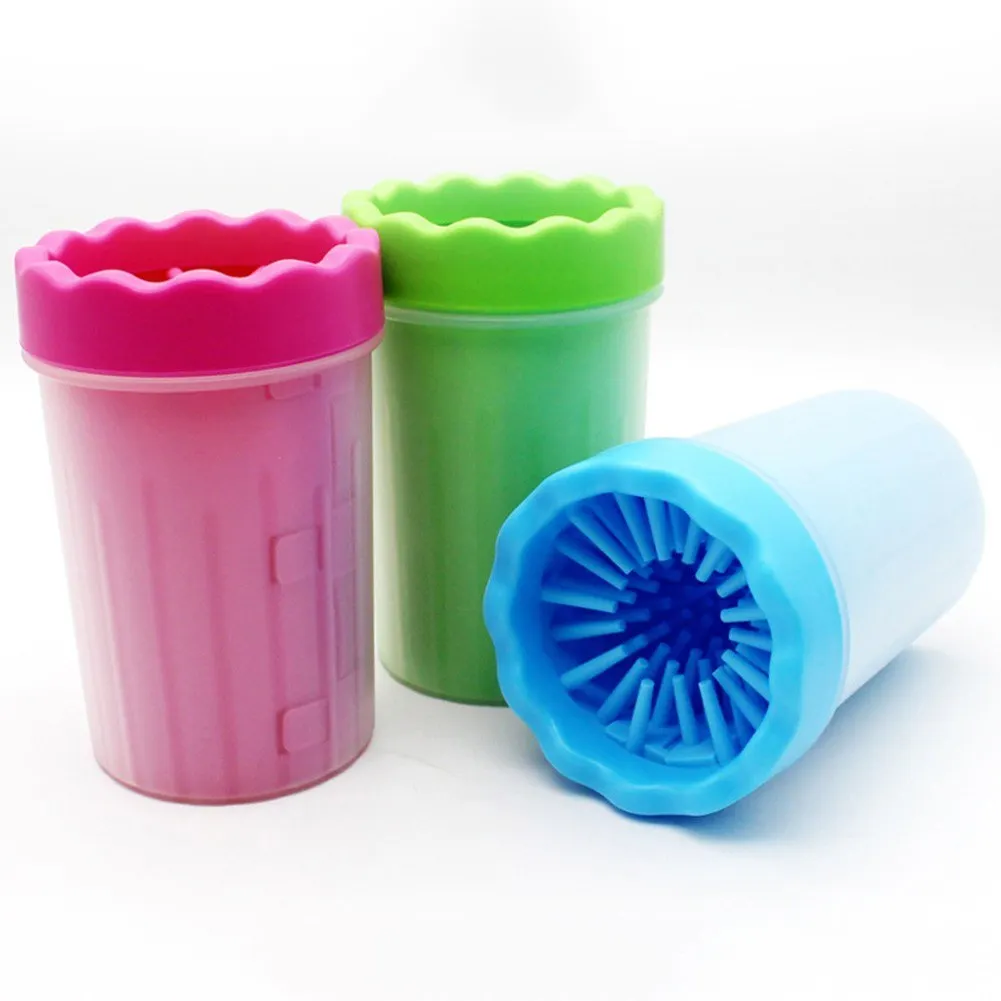 PET FOOT CUP DOG CAT CLEANING SOFT RUBBER BRUSH CLAW cleaning tool